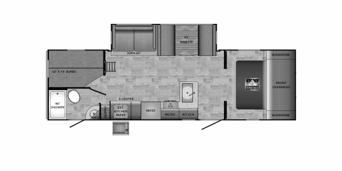 2021 CrossRoads RV Sunset Trail Super Lite 272BH Travel Trailer at 72 West Motors and RVs STOCK# 351351 Floor plan Layout Photo